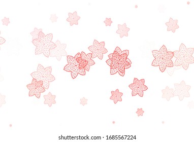 Light Red vector elegant pattern with flowers. Colorful illustration with flowers in doodle style. New design for your business.