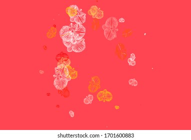 Light Red vector elegant pattern with flowers. Colorful illustration with flowers in doodle style. Doodle design for your web site.
