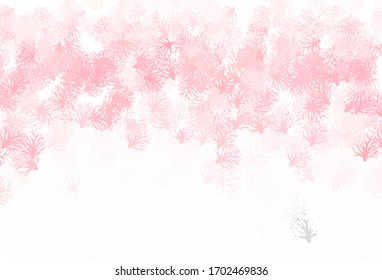 Light Red vector elegant pattern with leaves. Leaves, branches in natural style on white background. Colorful pattern for kid's books.