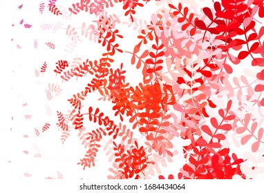 Light Red vector elegant template with leaves. Creative illustration in blurred style with leaves. Elegant pattern for your brand book.