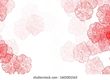 Light Red vector elegant wallpaper with leaves. Creative illustration in blurred style with flowers. Template for backgrounds of cell phones.