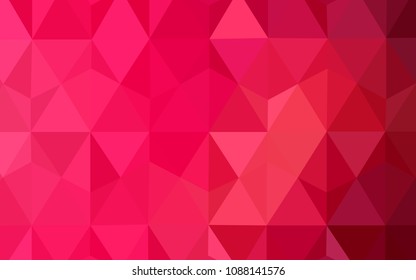 Light Red vector gradient triangles texture. Creative geometric illustration in Origami style with gradient. New template for your brand book.