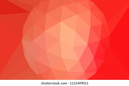 Light Red vector gradient triangles template with a gem in a centre. Illustration in halftone style with triangles. Polygonal design for your web site.