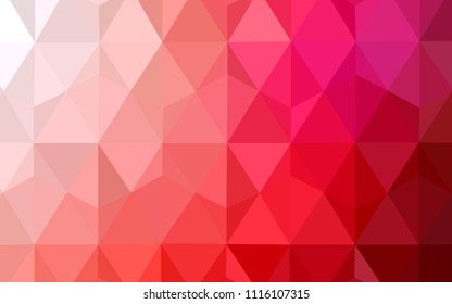 Light Red vector gradient triangles pattern. Shining colorful illustration with triangles. Triangular pattern for your design.