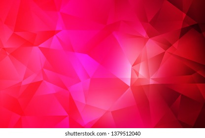 Light Red vector gradient triangles template. Creative geometric illustration in Origami style with gradient. Best triangular design for your business.