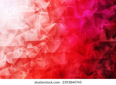 Light Red vector gradient triangles template. Elegant bright polygonal illustration with gradient. Polygonal design for your web site.