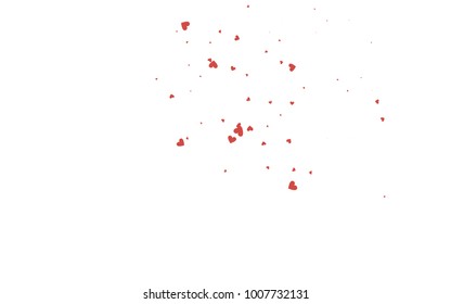Light red vector greeting Card Happy Valentine's Day. Pattern with isolated hearts on the white background. Colored illustration for your banner, website, advert.