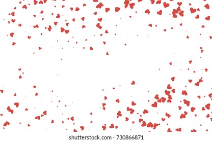 Light red vector greeting Card Happy Valentine's Day. Pattern with isolated hearts on the white background. Colored illustration for your banner, website, advert.