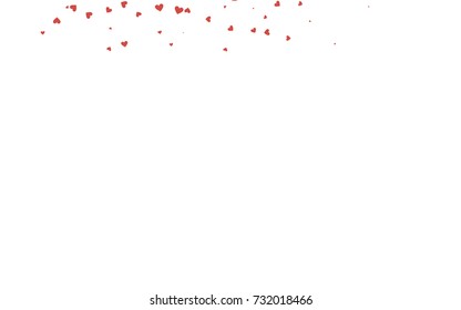 Light red vector greeting Card Happy Valentine's Day. Pattern with isolated hearts on the white background. Colored illustration for your banner, website, advert.