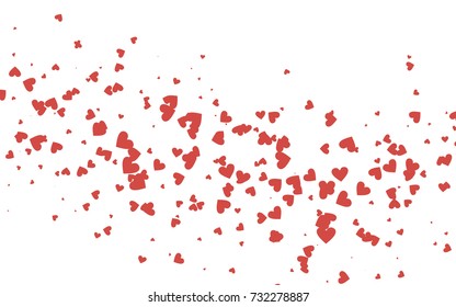 Light red vector greeting Card Happy Valentine's Day. Pattern with isolated hearts on the white background. Colored illustration for your banner, website, advert.