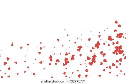 Light red vector greeting Card Happy Valentine's Day. Pattern with isolated hearts on the white background. Colored illustration for your banner, website, advert.