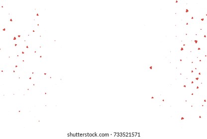 Light red vector greeting Card Happy Valentine's Day. Pattern with isolated hearts on the white background. Colored illustration for your banner, website, advert.