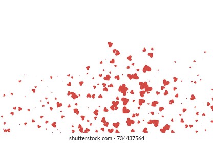 Light red vector greeting Card Happy Valentine's Day. Pattern with isolated hearts on the white background. Colored illustration for your banner, website, advert.