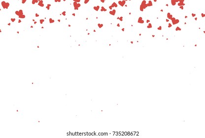 Light red vector greeting Card Happy Valentine's Day. Pattern with isolated hearts on the white background. Colored illustration for your banner, website, advert.