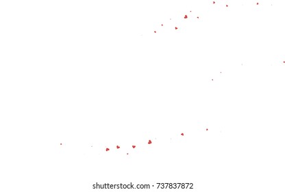Light red vector greeting Card Happy Valentine's Day. Pattern with isolated hearts on the white background. Colored illustration for your banner, website, advert.