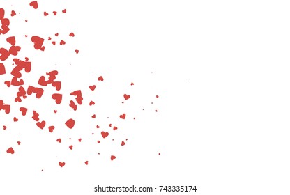 Light red vector greeting Card Happy Valentine's Day. Pattern with isolated hearts on the white background. Colored illustration for your banner, website, advert.