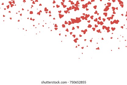 Light red vector greeting Card Happy Valentine's Day. Pattern with isolated hearts on the white background. Colored illustration for your banner, website, advert.