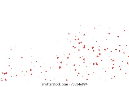 Light red vector greeting Card Happy Valentine's Day. Pattern with isolated hearts on the white background. Colored illustration for your banner, website, advert.