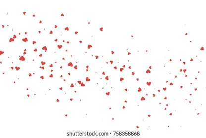 Light red vector greeting Card Happy Valentine's Day. Pattern with isolated hearts on the white background. Colored illustration for your banner, website, advert.