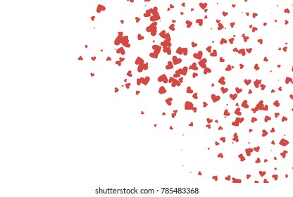 Light red vector greeting Card Happy Valentine's Day. Pattern with isolated hearts on the white background. Colored illustration for your banner, website, advert.