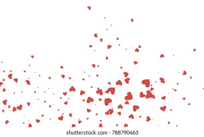 Light red vector greeting Card Happy Valentine's Day. Pattern with isolated hearts on the white background. Colored illustration for your banner, website, advert.