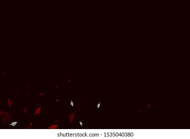 Light Red vector hand painted backdrop. New colorful illustration in doodle style with leaves. The textured pattern for website.