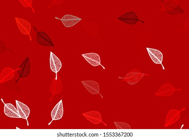 Light Red vector hand painted pattern. Modern geometrical abstract illustration with leaves. Pattern for brand book.