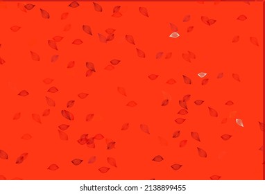 Light Red vector hand painted pattern. Shining colorful illustration with leaves in doodle style. Pattern for coloring books and pages for kids.