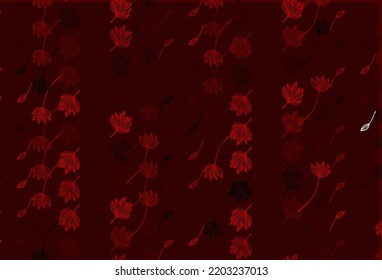 Light Red vector hand painted template. Decorative illustration with abstract colorful leaves. Hand painted design for wrapping, wallpaper.