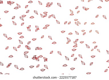 Light Red vector hand painted pattern. Shining colorful illustration with leaves in doodle style. Pattern for coloring books and pages for kids.