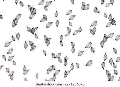 Patrón pintado a mano en el vector rojo claro. Doodles esquemáticos con hojas de gradiente coloridas. Diseño completamente nuevo para su negocio.