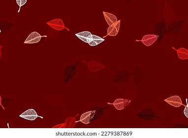 Light Red vector hand painted texture. Doodle illustration of leaves in Origami style with gradient. Doodle design for your web site.