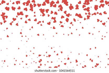 Light red vector hearts isolated on white background. Cool pattern in origami style with gradient for Valentine day. Graphic illustration for your business design.