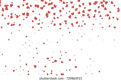 Light red vector hearts isolated on white background. Cool pattern in origami style with gradient for Valentine day. Graphic illustration for your business design.
