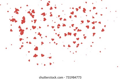Light red vector hearts isolated on white background. Cool pattern in origami style with gradient for Valentine day. Graphic illustration for your business design.