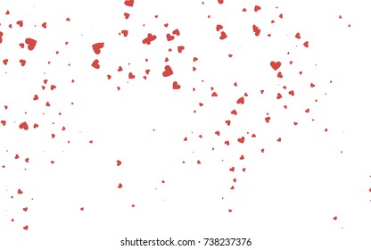 Light red vector hearts isolated on white background. Cool pattern in origami style with gradient for Valentine day. Graphic illustration for your business design.