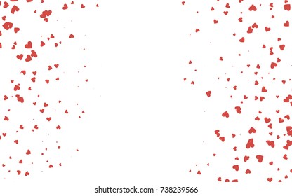 Light red vector hearts isolated on white background. Cool pattern in origami style with gradient for Valentine day. Graphic illustration for your business design.