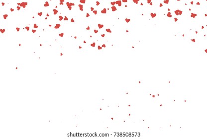 Light red vector hearts isolated on white background. Cool pattern in origami style with gradient for Valentine day. Graphic illustration for your business design.