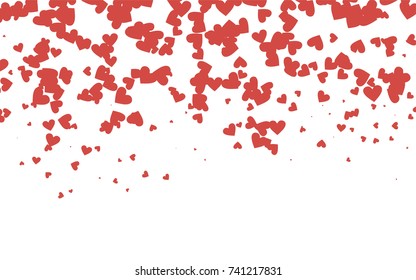 Light red vector hearts isolated on white background. Cool pattern in origami style with gradient for Valentine day. Graphic illustration for your business design.