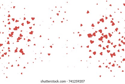Light red vector hearts isolated on white background. Cool pattern in origami style with gradient for Valentine day. Graphic illustration for your business design.