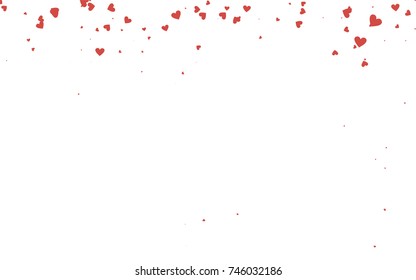 Light red vector hearts isolated on white background. Cool pattern in origami style with gradient for Valentine day. Graphic illustration for your business design.