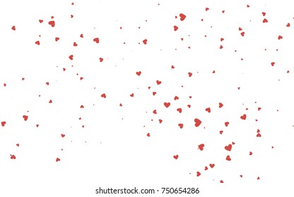 Light red vector hearts isolated on white background. Cool pattern in origami style with gradient for Valentine day. Graphic illustration for your business design.