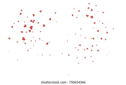 Light red vector hearts isolated on white background. Cool pattern in origami style with gradient for Valentine day. Graphic illustration for your business design.