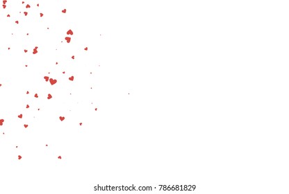 Light red vector hearts isolated on white background. Cool pattern in origami style with gradient for Valentine day. Graphic illustration for your business design.