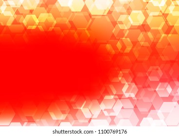 Light Red vector hexagon mosaic background. Shining colored illustration in a Brand new style. Brand new design for your business.