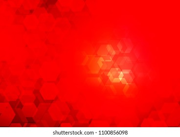 Light Red vector hexagon mosaic background. Colorful abstract illustration with gradient. hexagonal pattern for your business design.