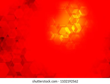 Light Red vector hexagon mosaic background. Shining colored illustration in a Brand new style. A completely new design for your business.