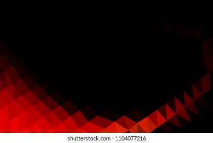Light Red vector hexagon mosaic cover. Geometric illustration in Origami style with gradient.  The template can be used as a background for cell phones.