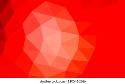 Light Red vector hexagon mosaic triangle mosaic. Shining illustration, which consist of triangles. The polygonal design can be used for your web site.