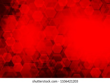 Light Red vector hexagon mosaic template. Creative geometric illustration in Origami style with gradient. The completely new template can be used for your brand book.
